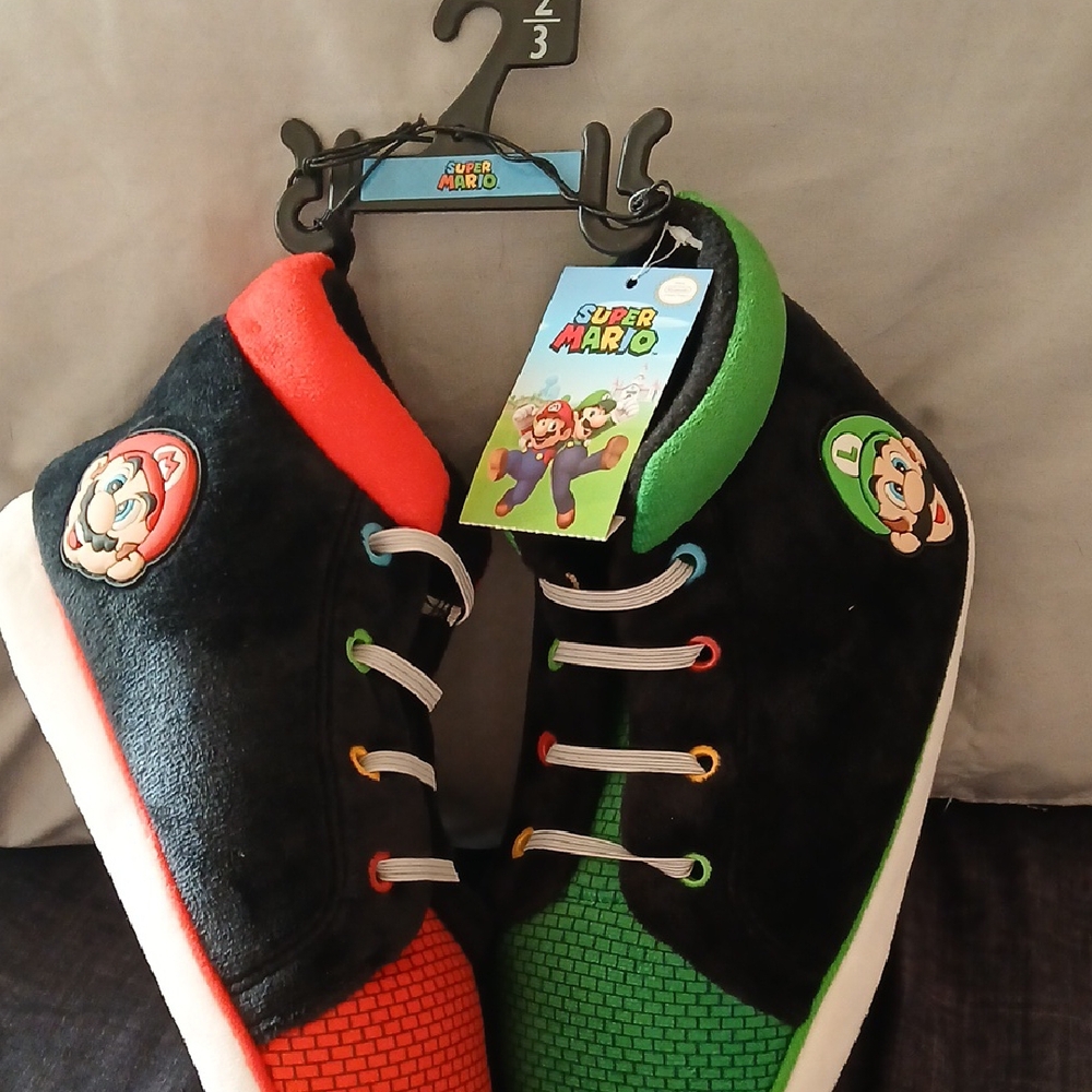 Super Mario Black and Green Sneakers